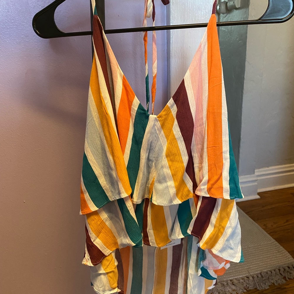 Colorful striped tank size L